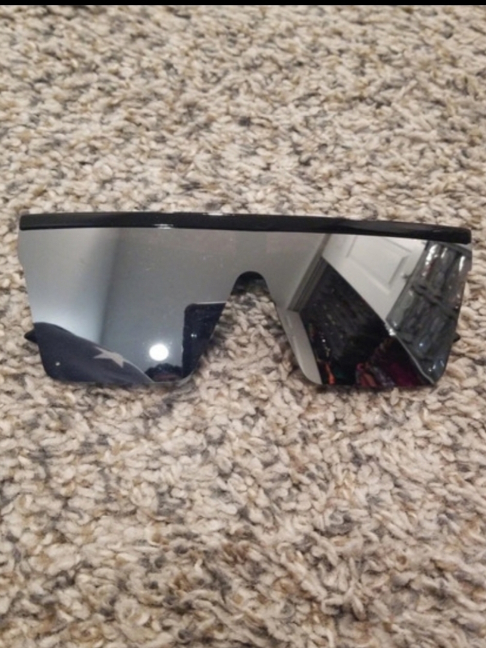 Mirrored Shield Sunglasses - Black
